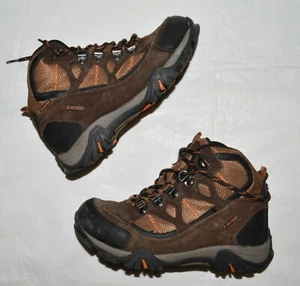 HI-TEC RENEGADE TRAIL JR KIDS S 3.5 34.5 LACE UP BROWN SUEDE FABRIC HIKING BOOTS - Picture 1 of 9