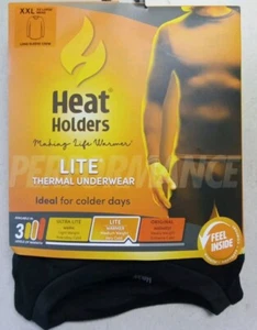 Heat Holders Men's LITE Thermal Underwear Long Sleeve Crew Size XXL Black - Picture 1 of 5