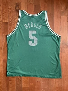 Boston Celtics Champion Basketball Jersey Sz 52 Ron Mercer #5 Vintage Distressed - Picture 1 of 15