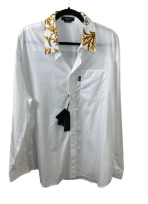 Versace NUEVA Camisa Heritage Fit Italia Blanca Ott Oro Blanco Desplazamiento Talla 42 Foto 1 de 4