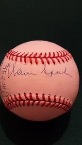 HANK AARON, BOB GIBSON NATIONAL LEAGUE HALL OF FAME BASEBALL WITH 7 AUTOGRAPHS - Picture 1 of 7
