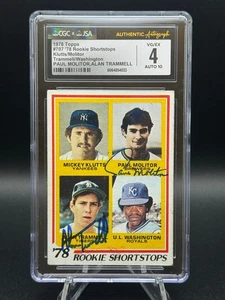 PAUL MOLITOR & ALAN TRAMMELL Signed 1978 Topps ROOKIE #707 CGC/JSA 4 AUTO 10 - Picture 1 of 3