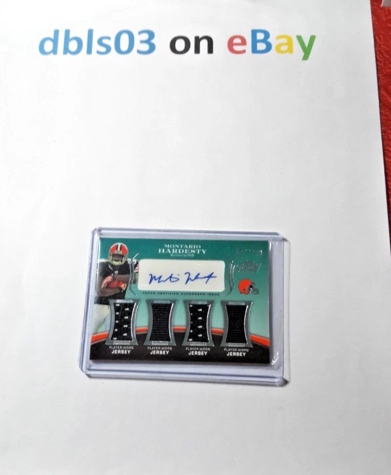 2010 Montario HARDESTY (Browns) Topps Prime #095/499 Patch AUTO NFL Card #PL5-MH - Image 1 of 2