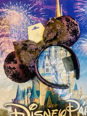 Disneyland La Mansión Embrujada Papel Pintado Minnie Púrpura Oreja Diadema 2025 Nuevo Con Etiquetas Foto 1 de 2