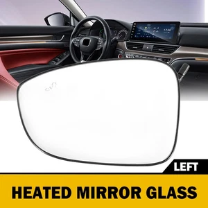 Mirror Glass Lens for 2018-2022 HONDA ACCORD with BSM Heated Left Driver Side - Picture 1 of 14