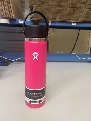 Botella de agua Hydro Flask 24 oz boca ancha flexible pajita rosa Zinnia nueva con etiqueta Foto 1 de 2
