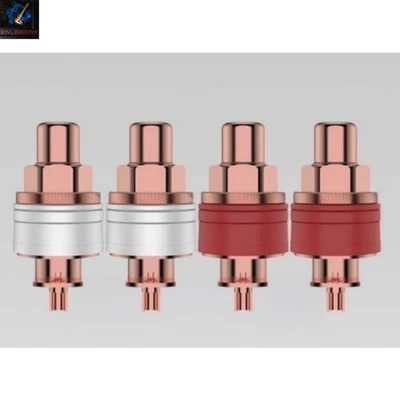 A 4PCS RC101 Pure Copper RCA Socket Solder Female Socket Hifi Audio DIY 2.7mm - Imagem 1 de 4