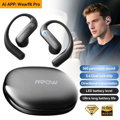 MARKENLOS AI Übersetzer Kopfhörer Bluetooth Echtzeit Übersetzer Ohrhörer mit 144 Sprachen