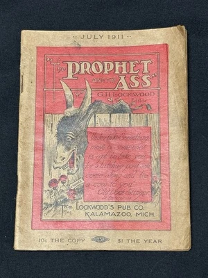 "THE PROPHET AND THE ASS" by G. H. Lockwood, Kalamazoo, Mich - July 1911 - RARE! - Image 1 of 4