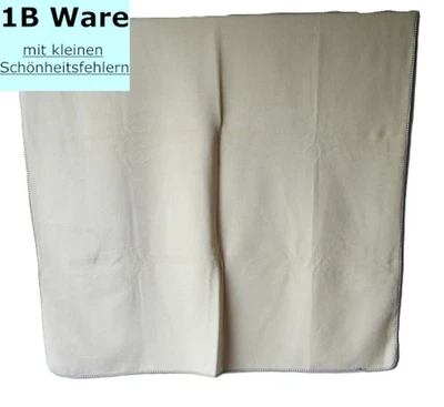 Kuscheldecke 150x200 cm Baumwolle weich warm uni creme grün 1B-Ware - Bild 1 von 4