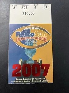 2007 PetroSun Independence Bowl Stub, 30. Dezember, Alabama V Colorado in Shreveport - Bild 1 von 3