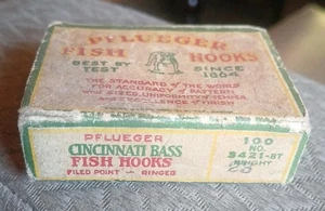 PFLUEGER FISH HOOKS ORIGINAL BOX USA  - Picture 1 of 8