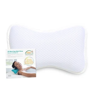 Soft Bath Pillow with Suction Cups, Supports Neck and Shoulders Home Spa Pillows - Picture 1 of 9