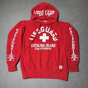 Lifeguard Hoodie Men's Medium Red Catalina Island California Beach Official - Picture 1 of 5