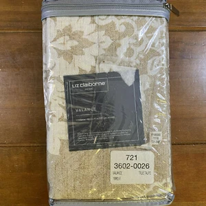New Liz Claiborne Home Aspen Rod Pocket Tailored Valance True Taupe 52" x 18" - Picture 1 of 7