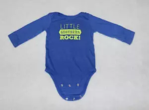 Carters Blue One Piece Top Shirt Little Brothers Rock Long Sleeves Snaps 18M - Bild 1 von 3