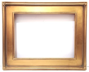 12 X 16 CARVED CLOSED CORNER FLAT PANEL GOLD LEAF 3" WIDE STANDARD PICTURE FRAME - Picture 1 of 9