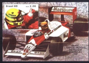 BRASIL BRAZIL 1989 SPORT F1 CAR RACE CHAMPION AYTON SENNA S/S YV BL 76 MI 77 - Picture 1 of 1