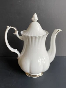 Tetera/cafetera vintage Richmond Royal Albert CHANTILY porcelana de hueso blanco - Imagen 1 de 8
