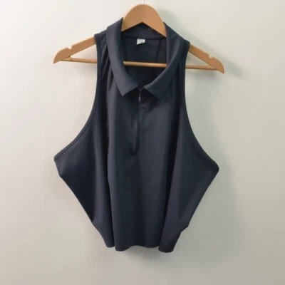 Camiseta sin mangas Old Navy para mujer 4X Go Dry Powersoft azul 1/2 cremallera pulóver polo elástico Foto 1 de 4