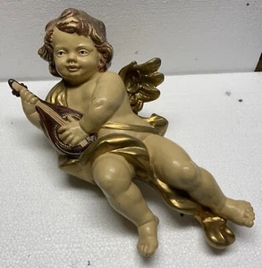 Ancien grand ANGE musicien en composition putto 40 cm - Picture 1 of 6