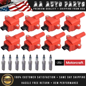 8 bobinas de encendido de energía UF893 y bujía para motocicleta para Ford F-650 2022 7,3 L V8 - Imagen 1 de 1
