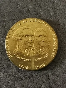 JETON BICENTENAIRE REVOLUTION FRANCAISE 1989 ROBESPIERRE SAINT-JUST / MDP - Picture 1 of 2