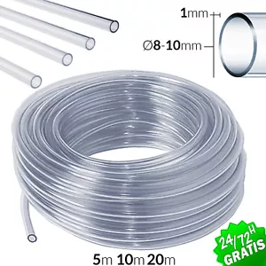 MANGUERA DE GOMA PVC TUBO TRANSPARENTE 8 10 MM 5 10 MT COCHE ESTANQUES ACUARIOS - Imagen 1 de 7