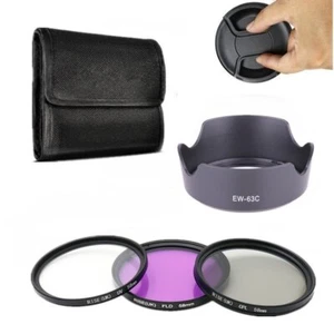 58mm UV CPL FLD Lens Filter Kit Hood EW-63C For EF-S 18-55mm F/3.5-5.6 IS STM - Picture 1 of 9