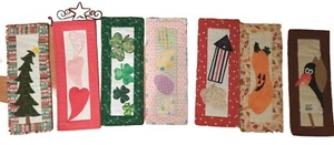 Juego de 7 colgantes de pared con apliques cosidos a mano hechos a mano perfecto estado - Imagen 1 de 9