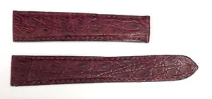 Auténtico Cartier Borgoña Cuero de Caimán 19 mm x 16 mm Bandas de Reloj 3AYEAJ39 - Imagen 1 de 4