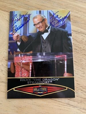 Tarjeta de lucha libre Topps #24 firmada por Ricky The Dragon Steamboat WWF WWE NWA WCW 2015 Foto 1 de 2