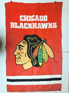 NHL Chicago Blackhawks Double Sided 27" x 43" Banner Flag (LOOK @ PHOTOS) - Picture 1 of 5