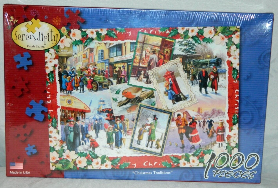 1000 PC Christmas Traditions Jigsaw Puzzle by Serendipity 20 X 27