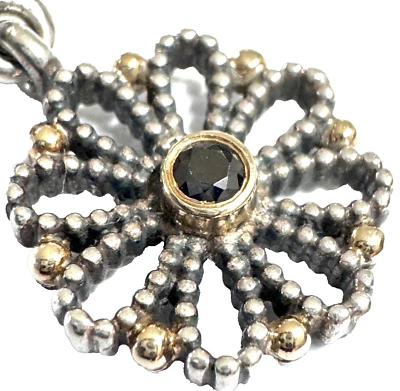 Authentic Pandora Sterling Silver & 14K Gold Lace Flower Clip 790874CZK - Image 1 of 4