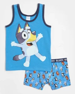 Boys size 4-6 BLUEY Blue singlet /trunk set sleepwear pjs NEW A0288 - Picture 1 of 3