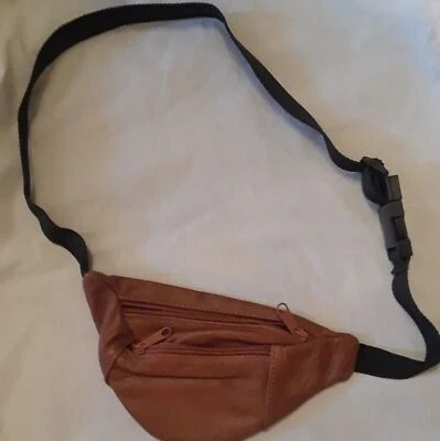 Mini Waist Pouch Coin Bag Genuine Leather Fanny Pack Tan - Image 1 of 4