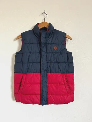 Timberland Boys Gilet 12 Years  XS Navy Padded Bodywarmer with Hood VGC Red Blue - Image 1 of 4
