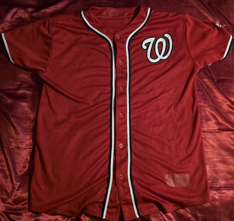 Camiseta de béisbol roja de los Nacionales de Washington Daniel Murphy #20 MLB Foto 1 de 4