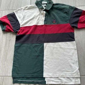 Vintage IZOD Colorblock Rugby Shirt Herren Medium 90s Patchwork Polo Mehrfarbig - Bild 1 von 6