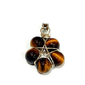 Elegant Brown Stone Bead Flower Pendant - Picture 1 of 2