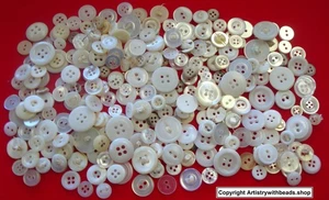 Vintage Mother of Pearl & plastic 5-25mm buttons  1/4 LB LOT 300-400pcs Misc006 - Picture 1 of 3