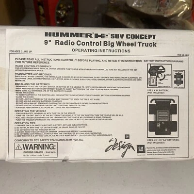 2001 :RARE" HUMMER-H2 SUV "CONCEPT" 9" RADIO CONTROL BIG WHEEL TRUCK - Image 1 of 4