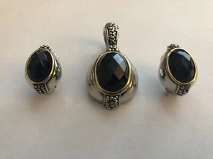 Conjunto de pendientes y pandent vintage de ónix colección Mx Signature - Imagen 1 de 9