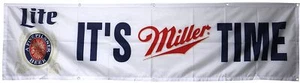 MILLER LITE beer flag it's miller time 2x8ft banner man cave - Picture 1 of 1
