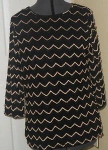 *BLUSA MARIA GABERIELLE TALLA PL NEGRA BEIGE FORRADA FLECOS NUEVA CON ETIQUETAS - Imagen 1 de 1