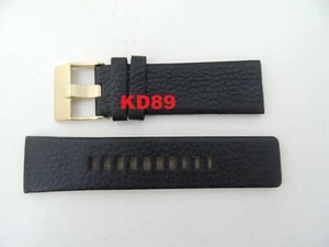 Genuine ORIGINAL DIESEL DZ 4344 BLACK leather strap band 26mm - Picture 1 of 4