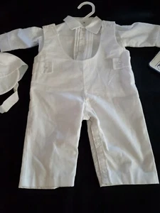 VTG. Baby Boy White Christening Wedding Baptism Cotton Outfit W/Hat. 3 Month NWT - Picture 1 of 10
