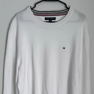 Tommy Hilfiger Men's XL White Sweater Long Sleeve Cotton Light Weight - Picture 1 of 10