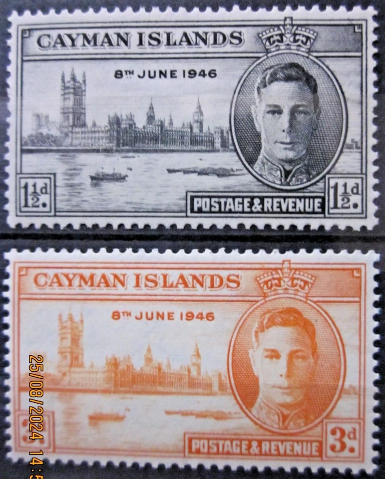 CAYMAN ISLANDS ~ S.G. 127 - 128 ~ 1946 VICTORY STAMPS OMNIBUS ~ MNH #04607 - Image 1 of 1